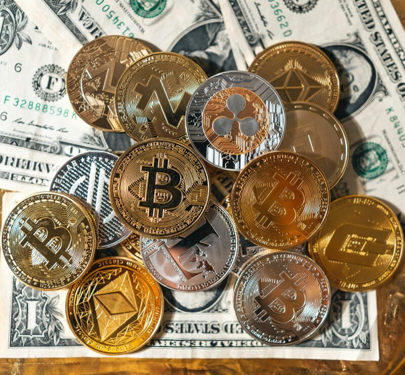 Cryptocurrency golden bitcoin image for crypto currency